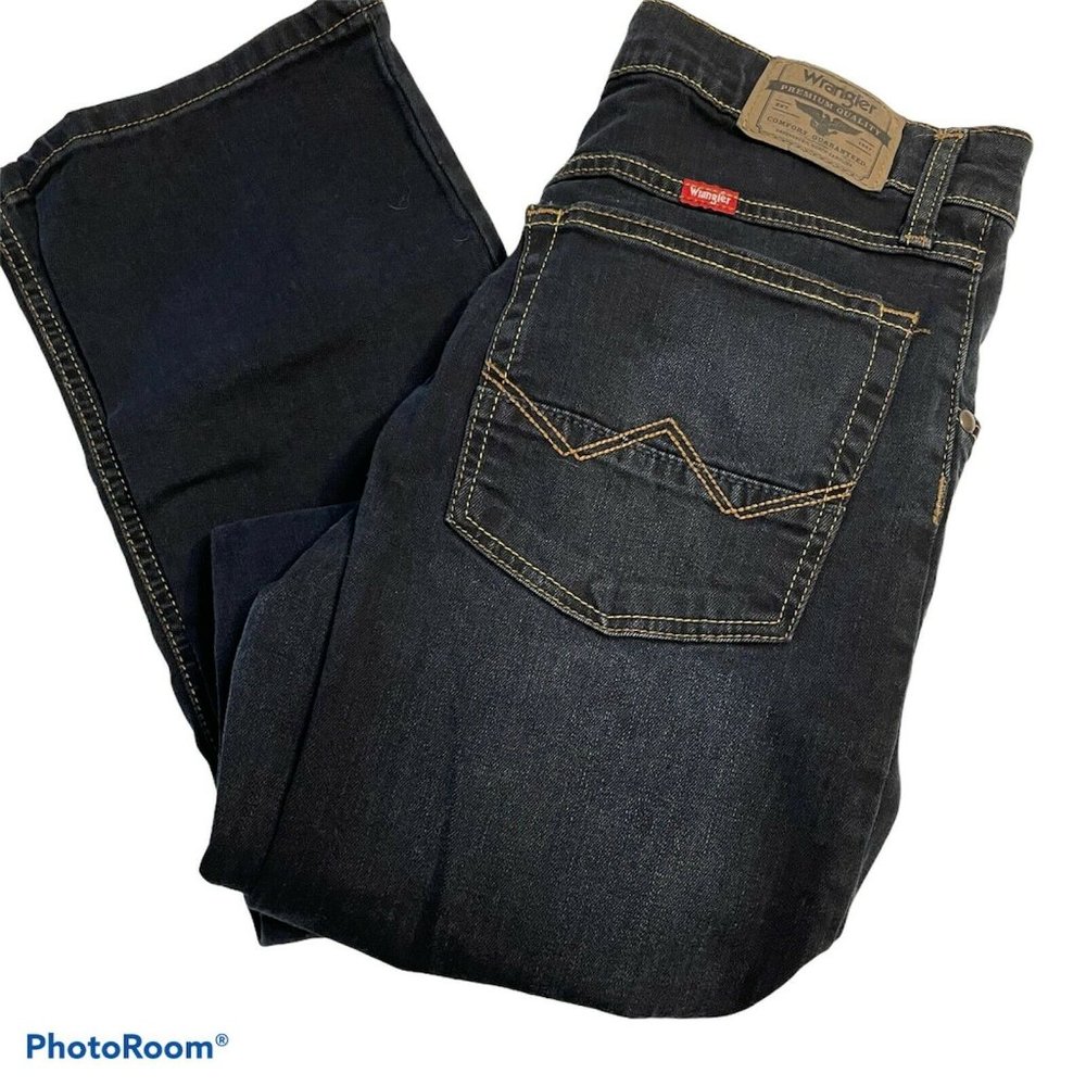 NWT wrangler mens 29x32 dark wash straight jeans - Picture 8 of 8